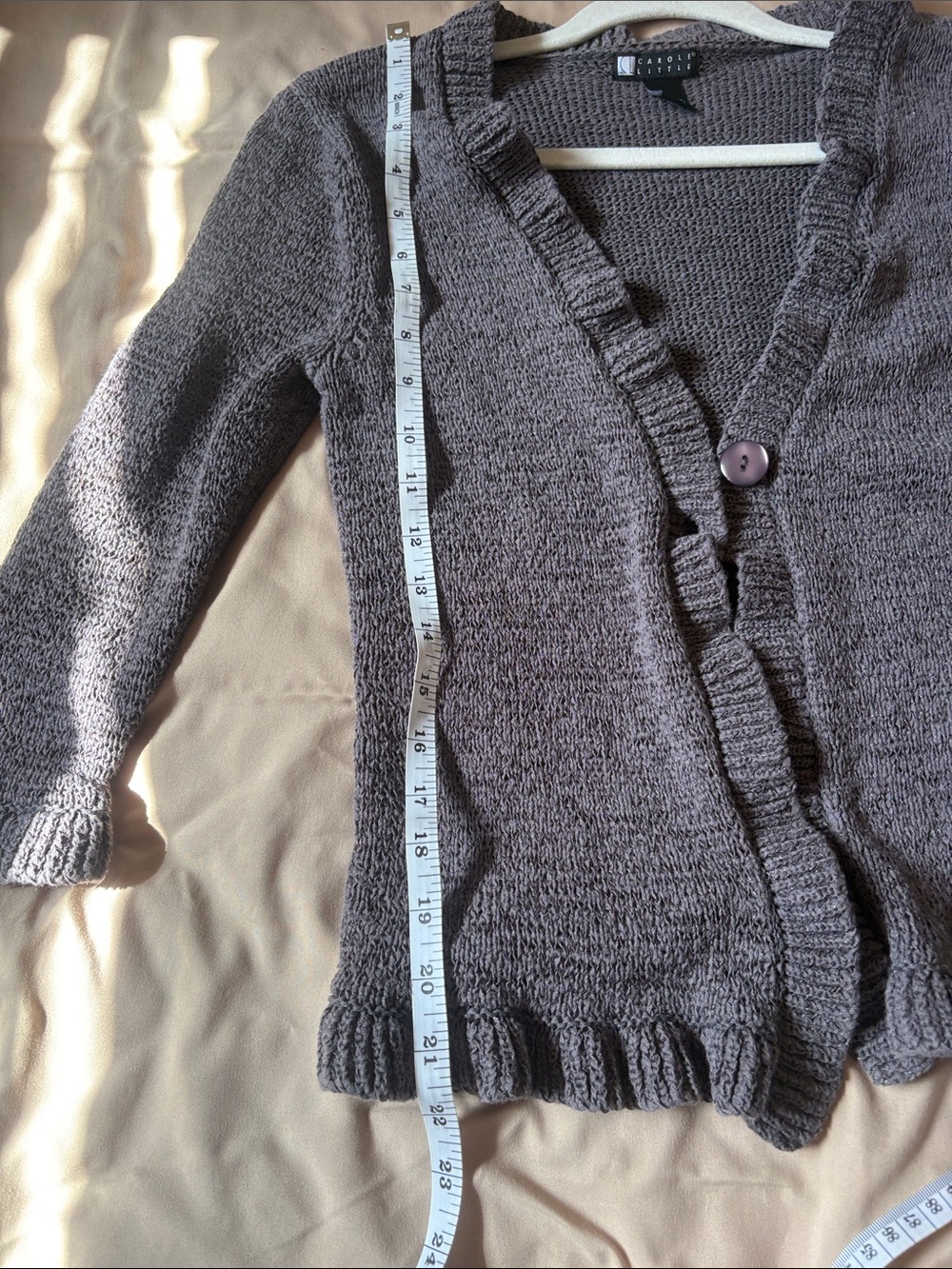 Carole Little Ruffled Open-Front Cardigan - Picture 6 of 7